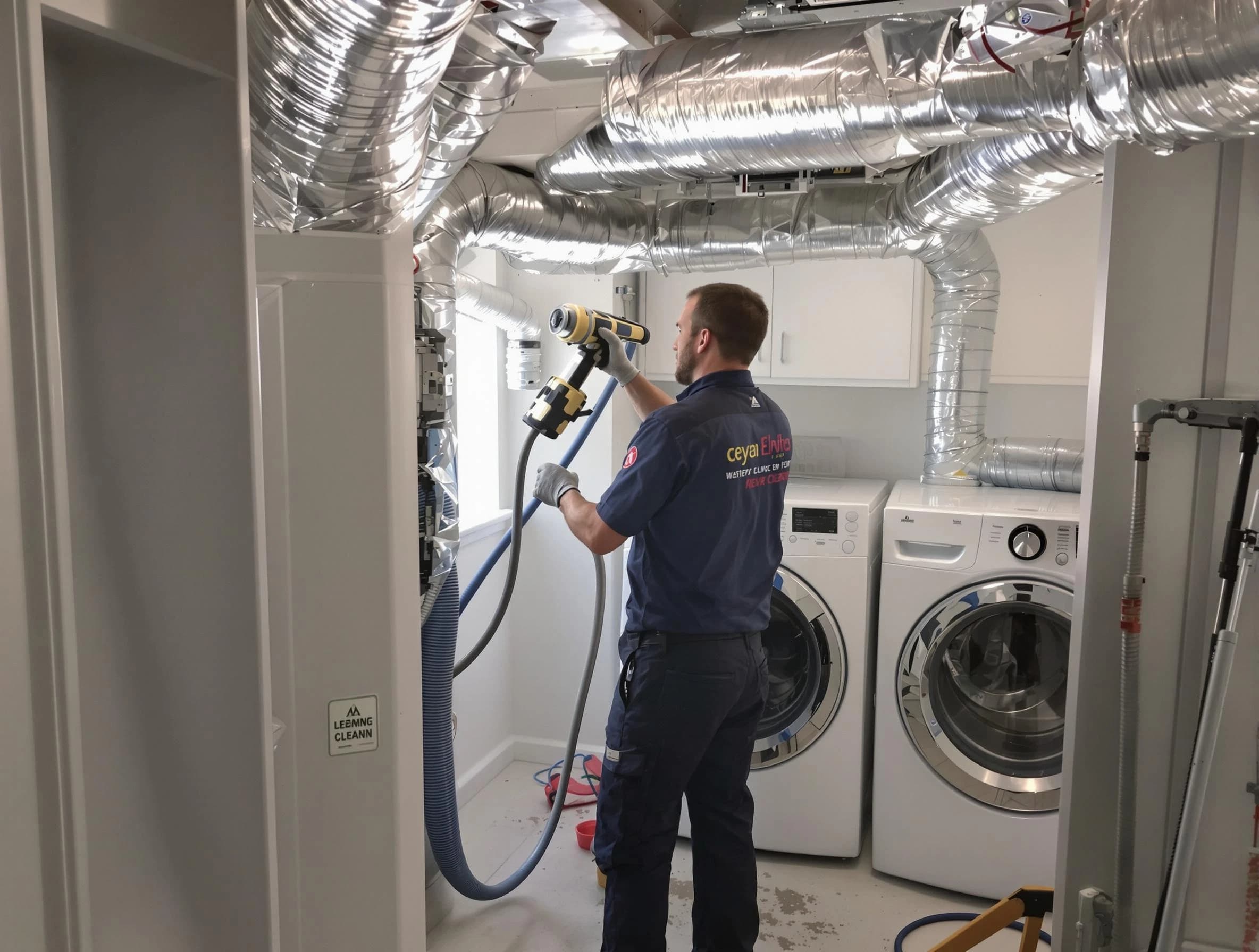 Butler Dryer Vent Cleaning specialist using advanced equipment for thorough duct cleaning in Butler