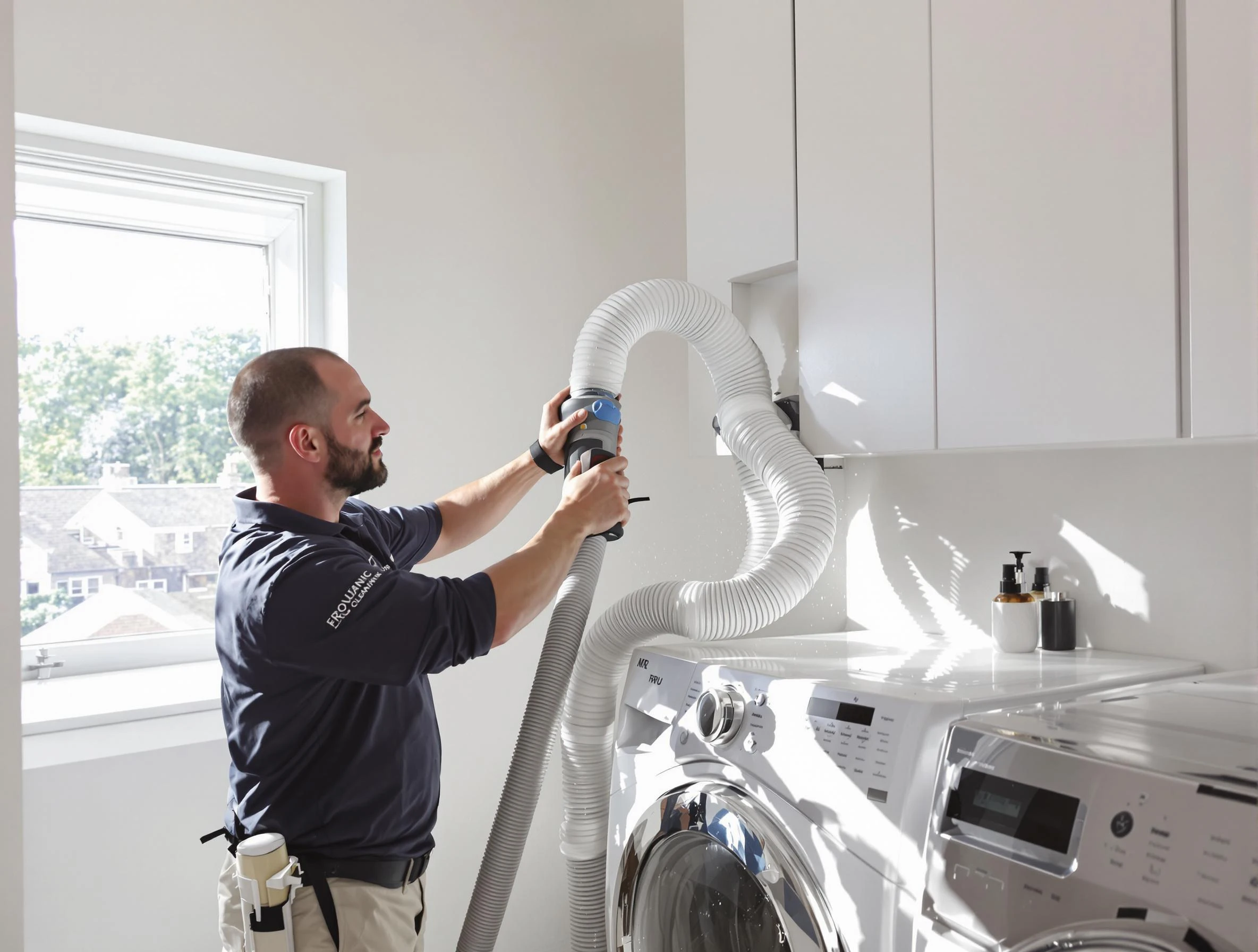 Certified Butler Dryer Vent Cleaning technician performing dryer vent cleaning in Butler